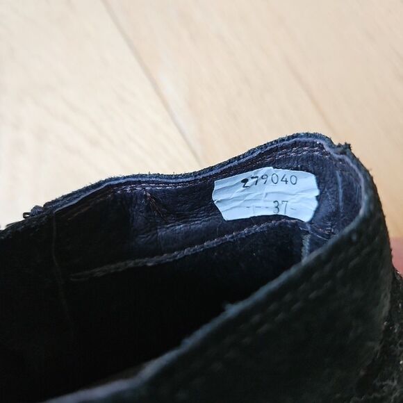 NAOT Helm Black Leather with Suede Ankle Boots Booties - Womens‎ Size EU 37 US 6 - Picture 6 of 12